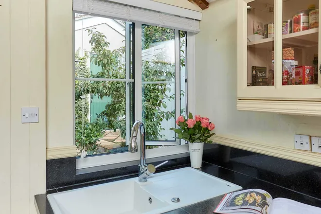 White Aluminium Casement Window Kitchen Interior
